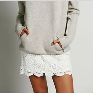 Free People Lace Sugar Magnolia White Mini Skirt
